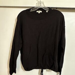 Max Studio London Brown Sweater Size Small Pockets And Drawstring Soft!
